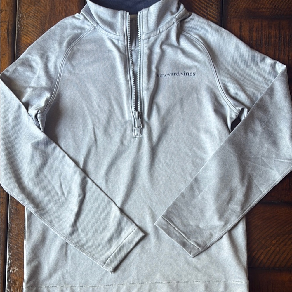 Vineyard Vines Gray Kids Quarter-Zip Shirt